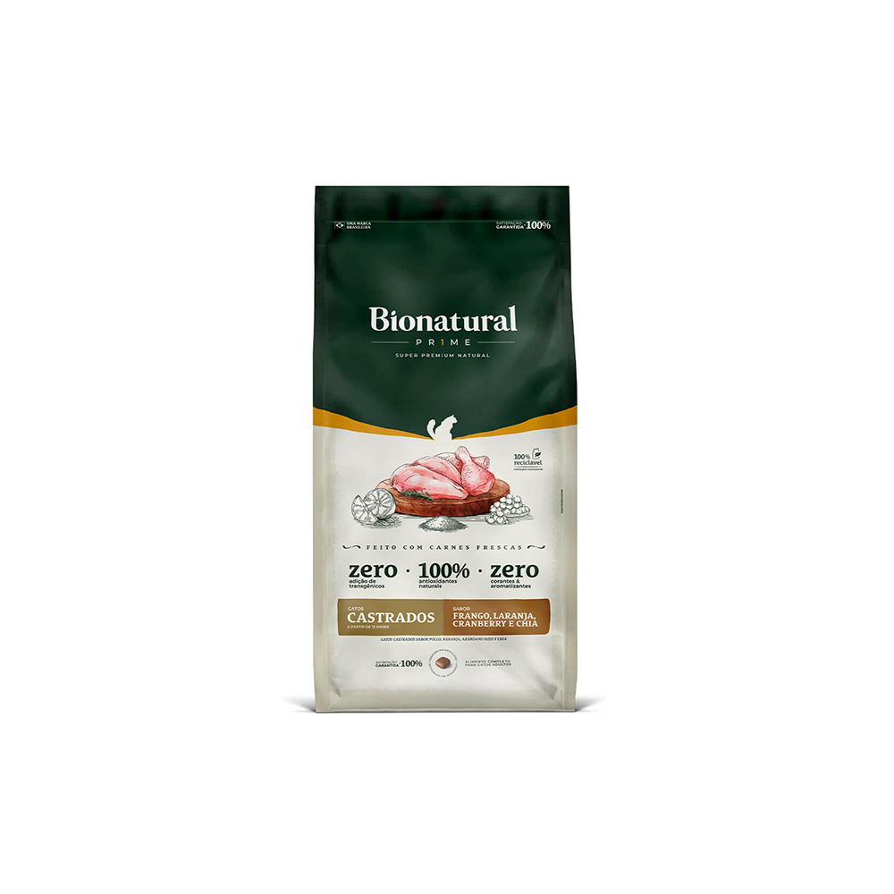BIONATURAL GATO CASTRADO FRANGO 1,5 KILOS