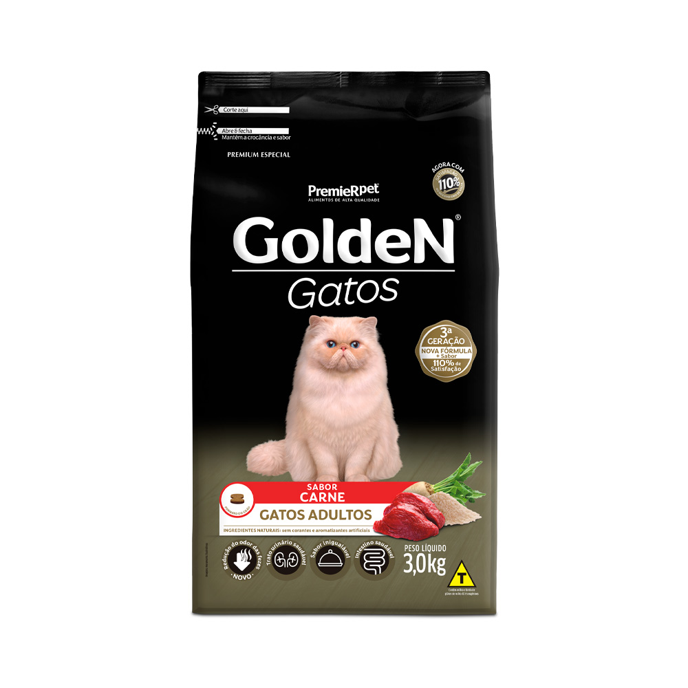 GOLDEN GATO ADULTO CARNE 3 KILOS