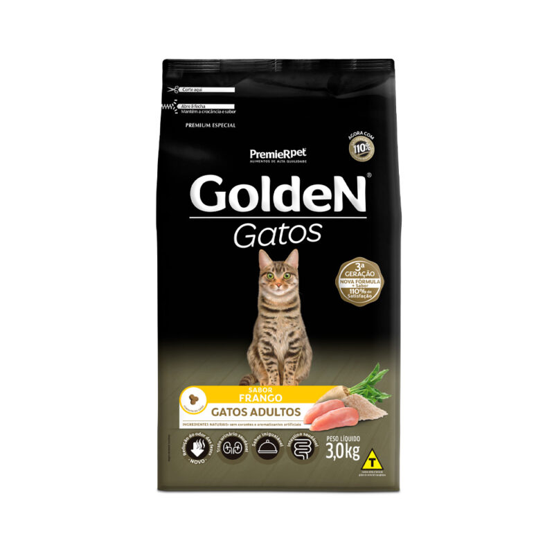 GOLDEN GATO ADULTO FRANGO 3 KILOS