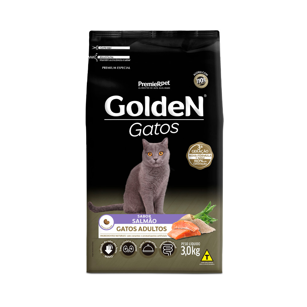 GOLDEN GATO ADULTO SALMÃO 1 KILO