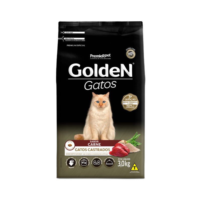 GOLDEN GATO CASTRADO CARNE 3 KILOS