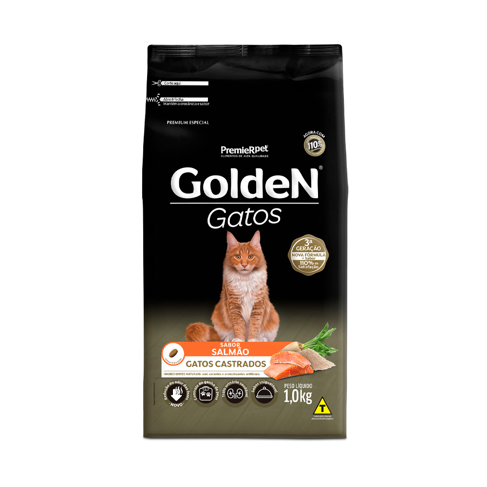 GOLDEN GATO CASTRADO SALMÃO 1 KILO