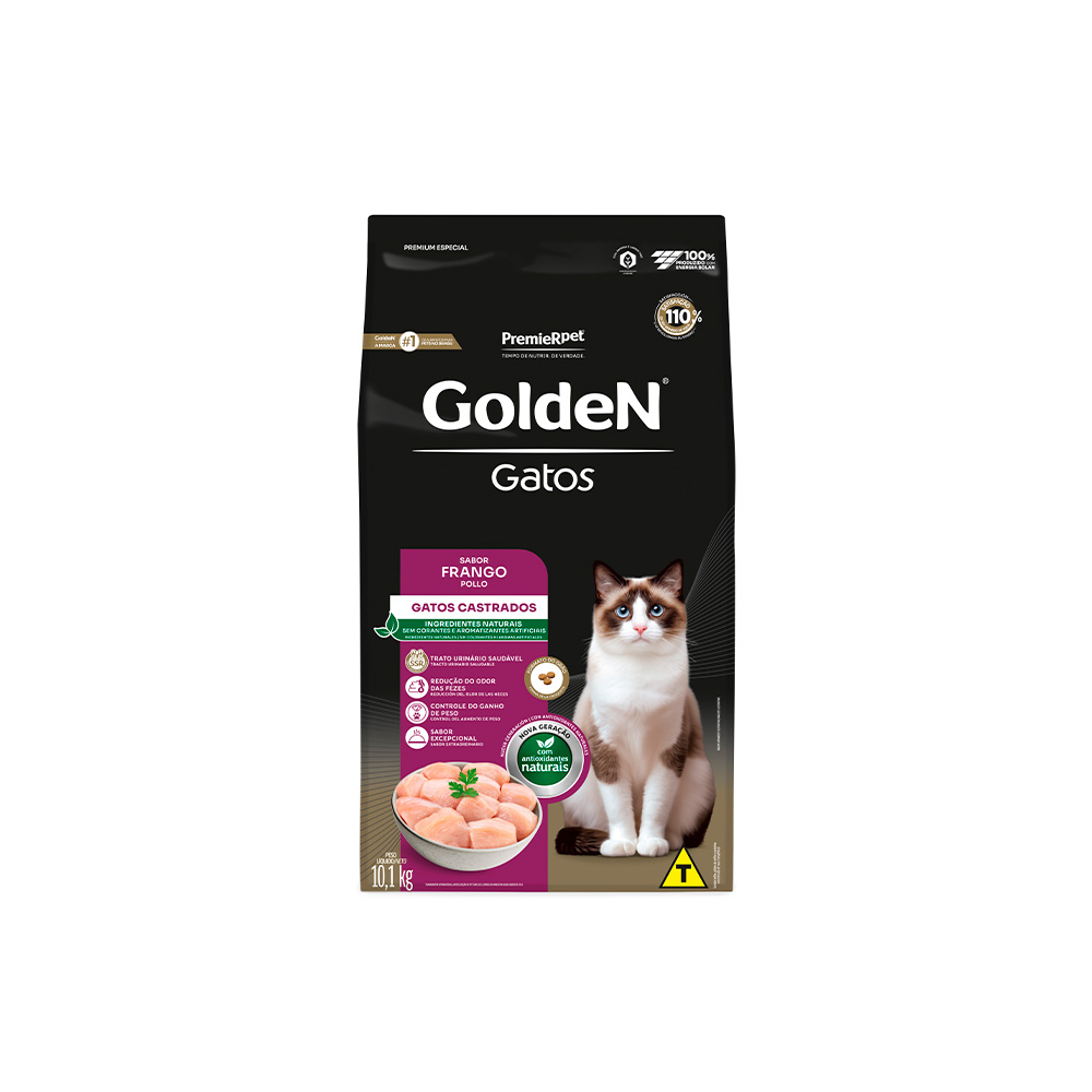 GOLDEN GATOS ADULTO CASTRADO FRANGO 10,1 KILOS