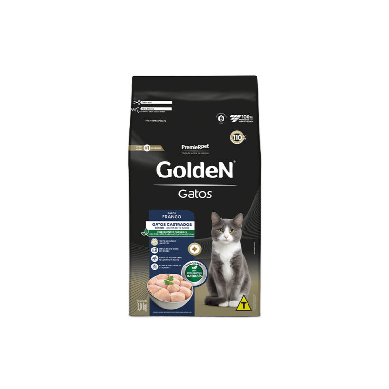 GOLDEN GATO CASTRADO PEIXE 3 KILOS