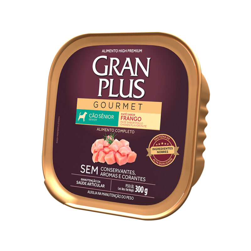 GRANPLUS PATE CAO SENIOR FRANGO 300GR