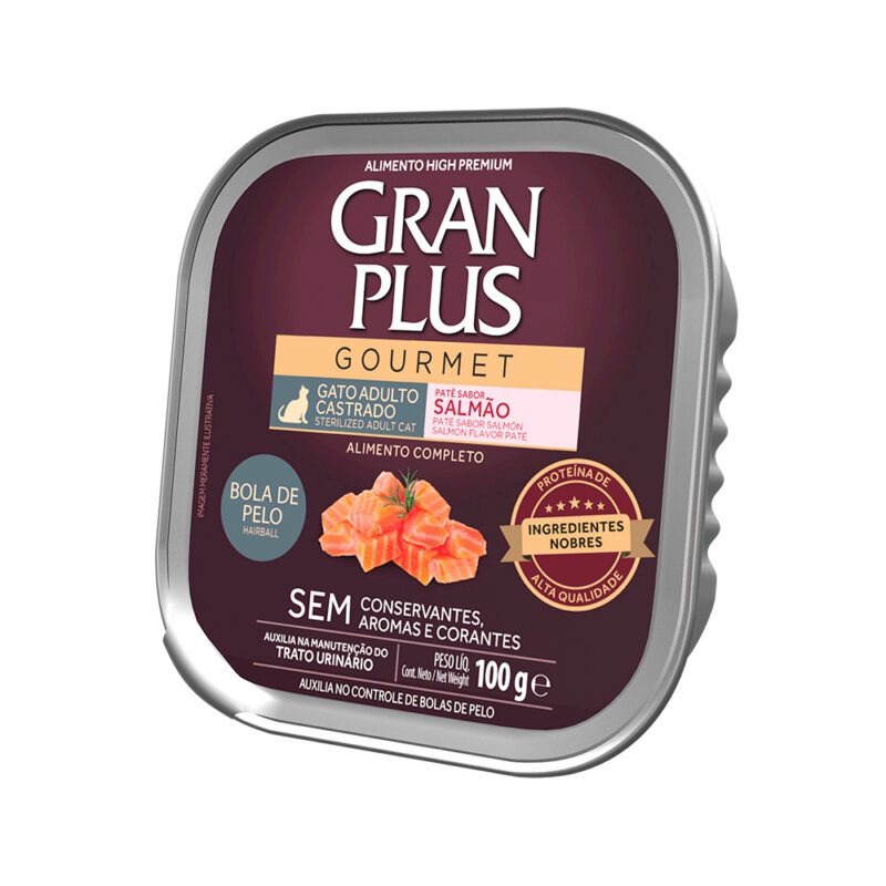 GRANPLUS PATE GATO BOLA DE PELO SALMAO 100GR