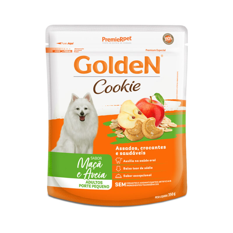GOLDEN COOKIE CÃO ADULTO PORTE PEQUENO MAÇA E AVEIA 350GR