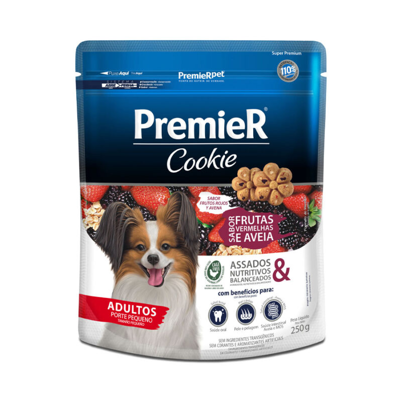 PREMIER COOKIE CÃO ADULTO PORTE PEQUENO FRUTAS VERMELHAS 250GR
