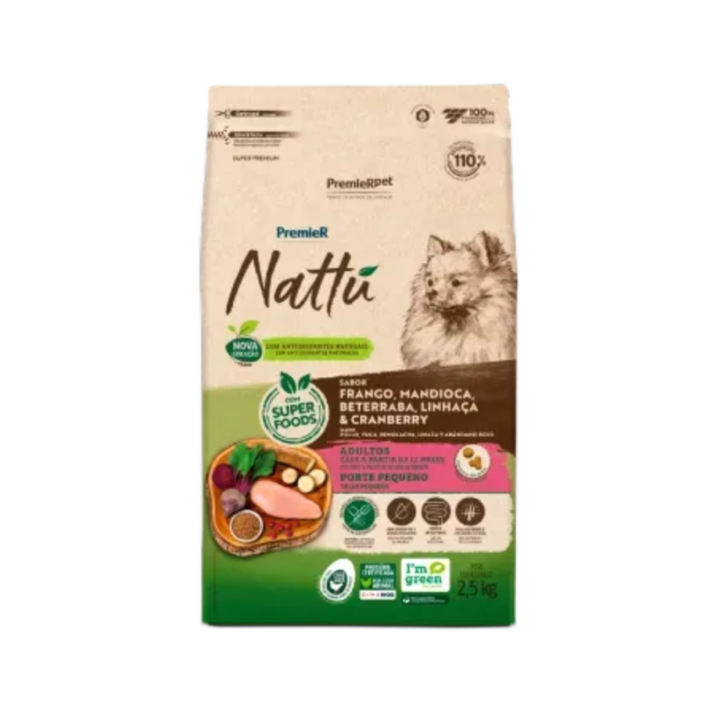 PREMIER NATTU CÃES RP MANDIOCA 2,5 KILOS
