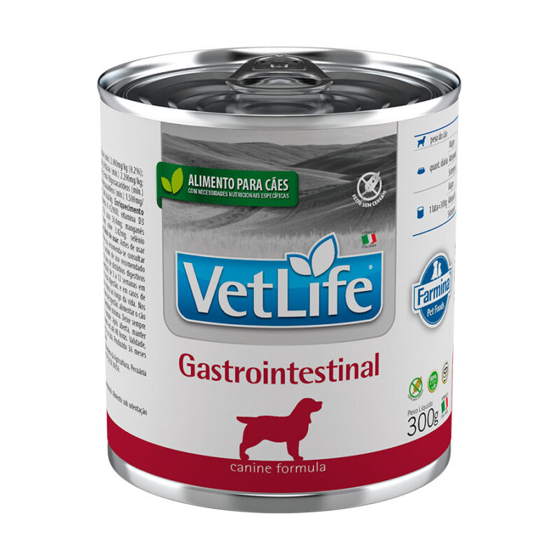 RAÇÃO ÚMIDA VETLIFE CÃES - GASTROINTESTINAL 300GR